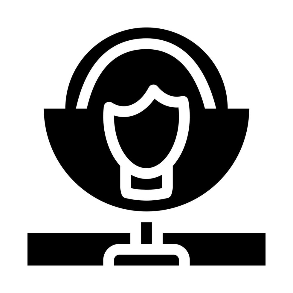 vrouw gezicht in spiegel icoon vector glyph illustratie