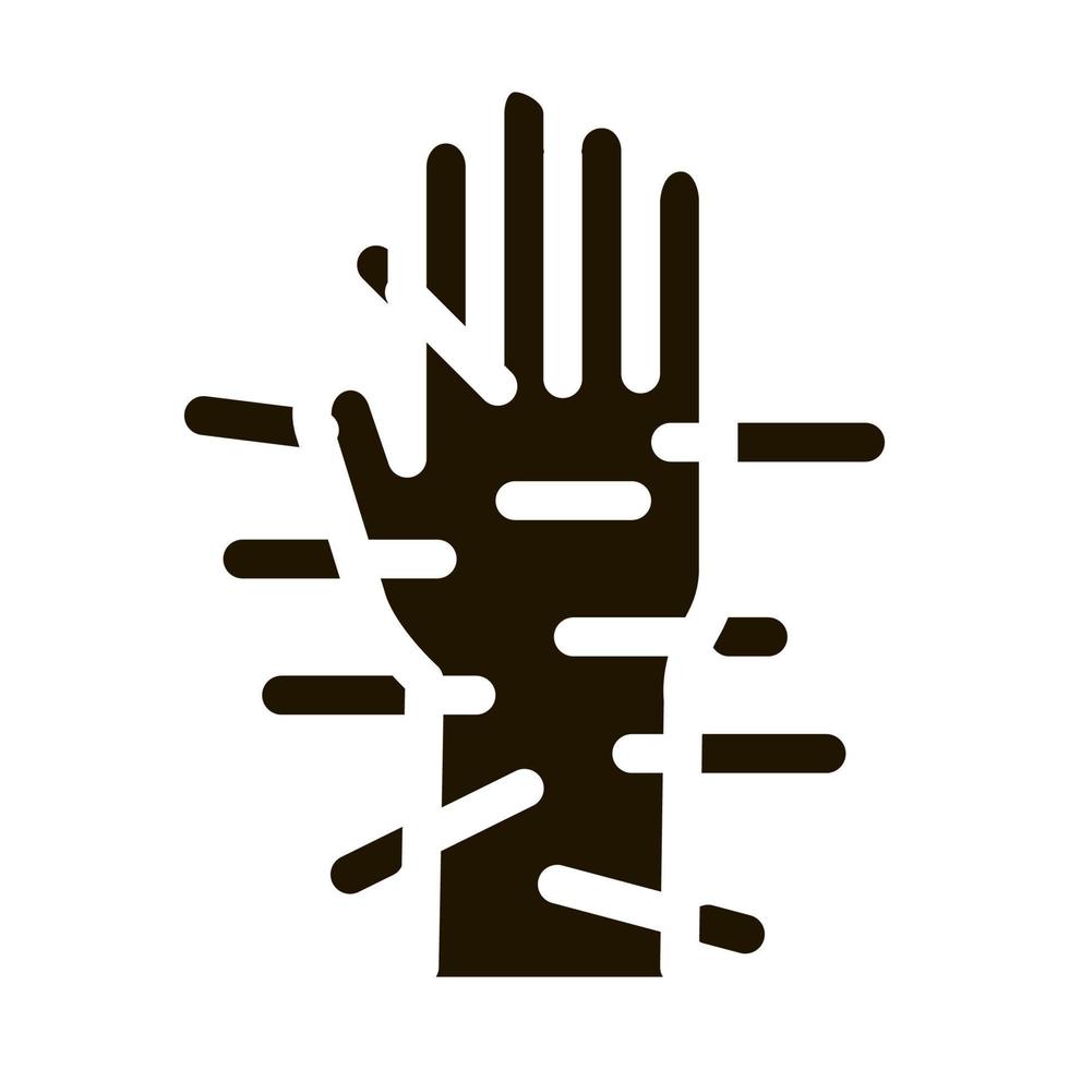 acupunctuur handen icoon vector glyph illustratie
