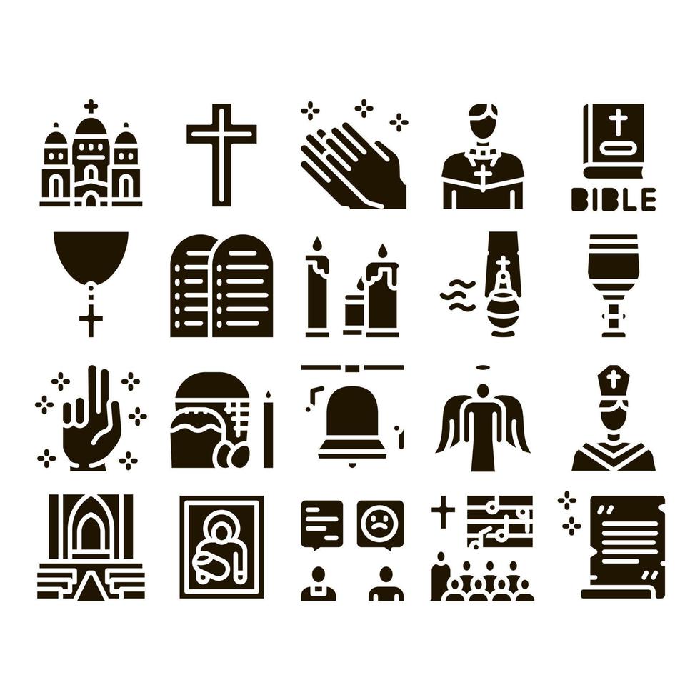 kerk Christendom glyph reeks vector