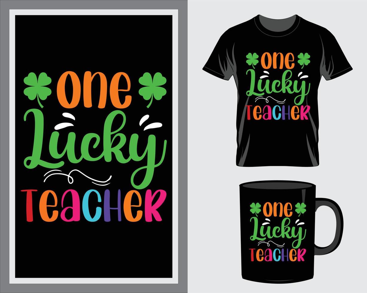 een Lucky st. Patrick dag citaat t-shirt en mok ontwerp vector
