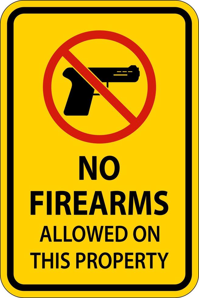 Nee geweren teken Nee vuurwapens toegestaan Aan deze eigendom vector
