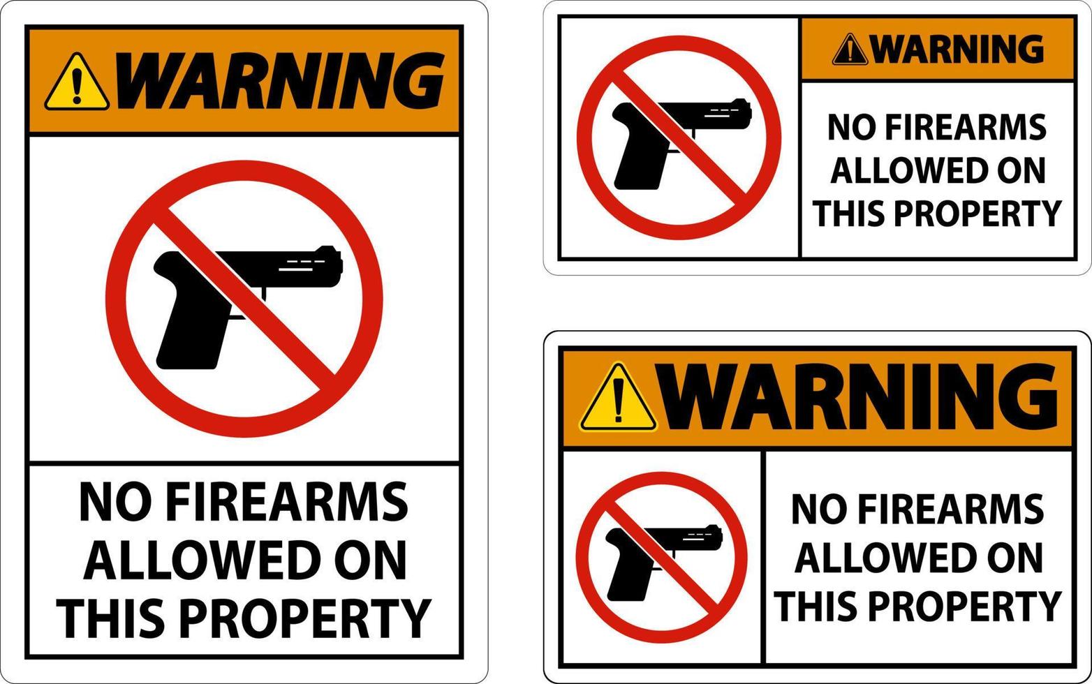 waarschuwing teken Nee vuurwapens toegestaan Aan deze eigendom vector