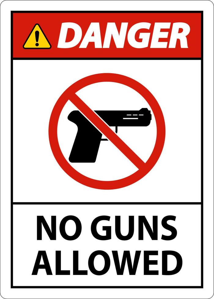 Nee geweer reglement teken, Gevaar Nee geweren toegestaan vector