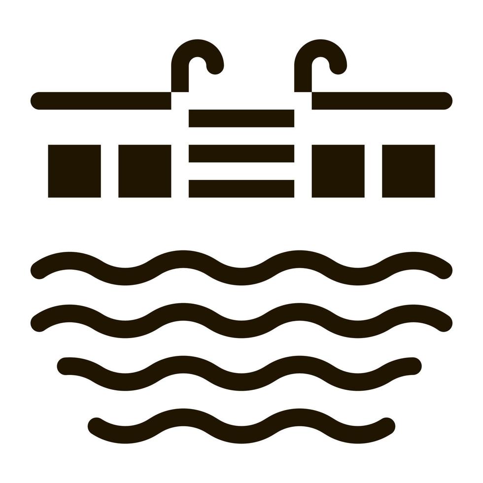 zwembad ladder icoon vector glyph illustratie