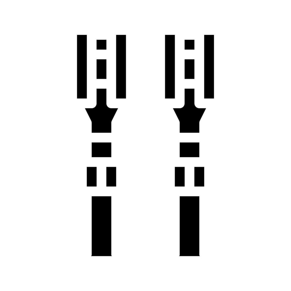 elektrisch kabels met contacten icoon vector glyph illustratie