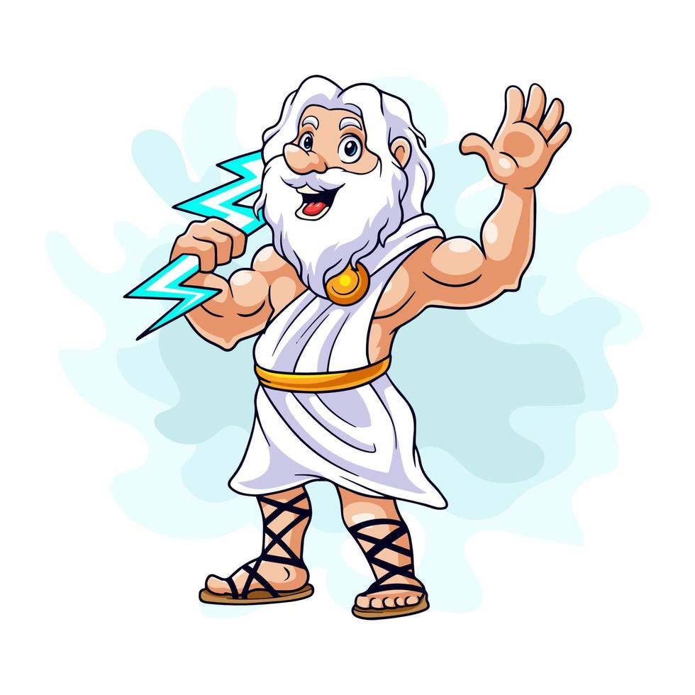 tekenfilm Zeus Aan wit achtergrond vector