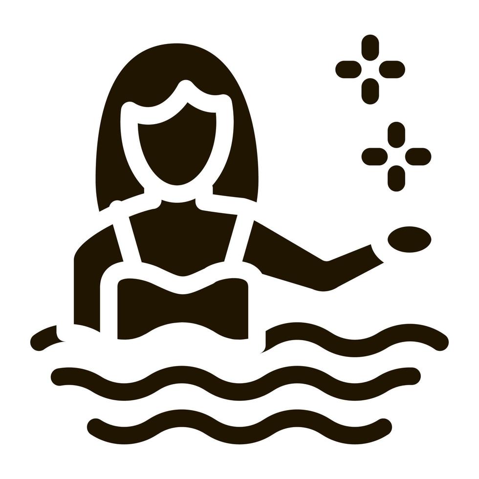 vrouw zwemmer icoon vector glyph illustratie