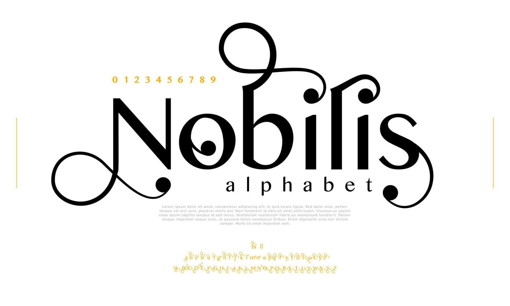 nobilis serif lettertype, luxe typografie voor logo, mode, bruiloft. wijnoogst klassiek belettering vector