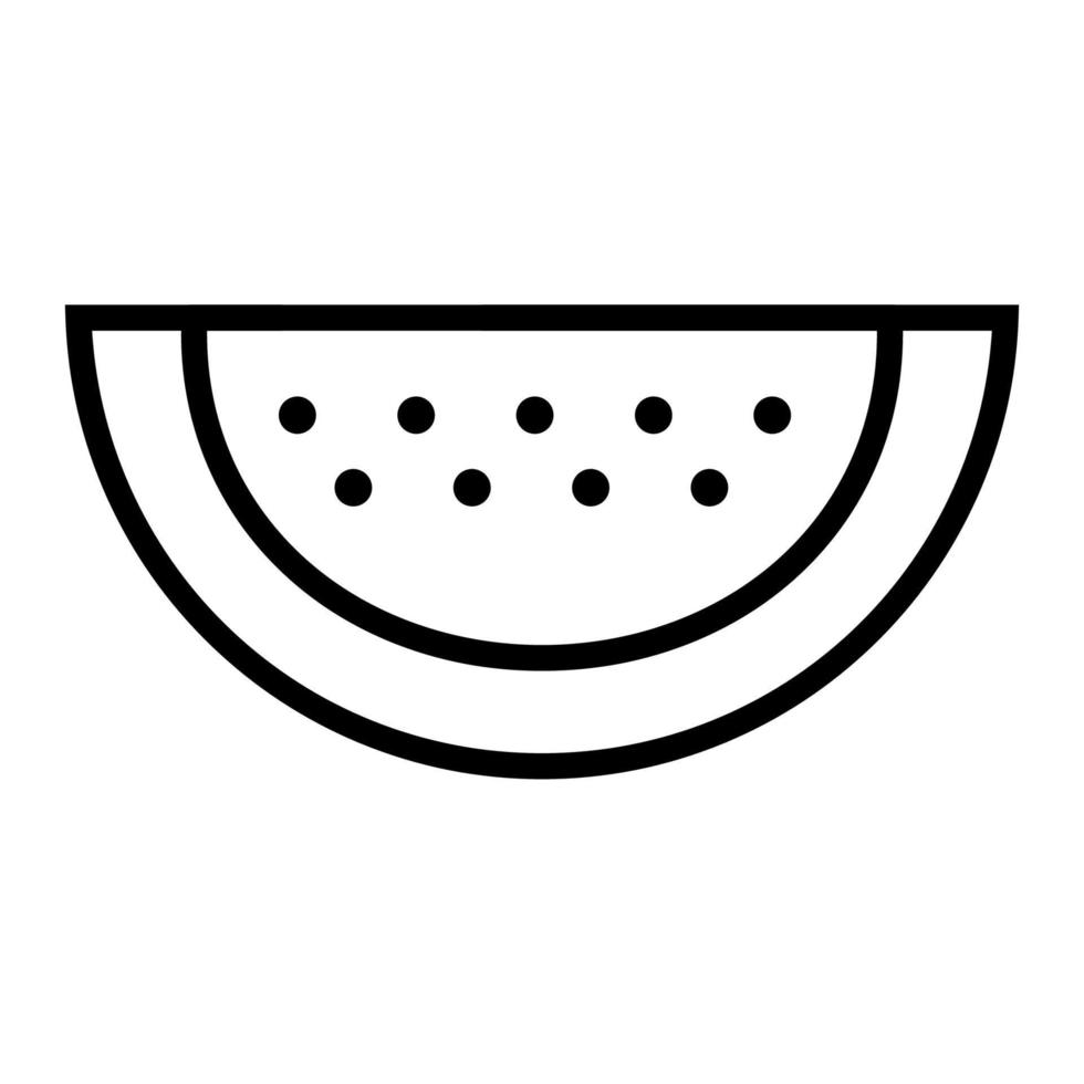 watermeloen lijn icoon geïsoleerd Aan wit achtergrond. zwart vlak dun icoon Aan modern schets stijl. lineair symbool en bewerkbare hartinfarct. gemakkelijk en pixel perfect beroerte vector illustratie.