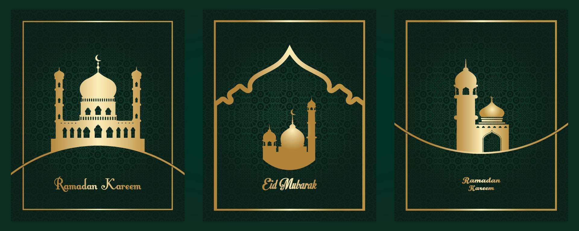 Ramadan kareem en eid mubarak festival Islamitisch ontwerp. moskee koepel silhouet met plaats voor tekst groet kaart en spandoek. modern stijl illustratie vector