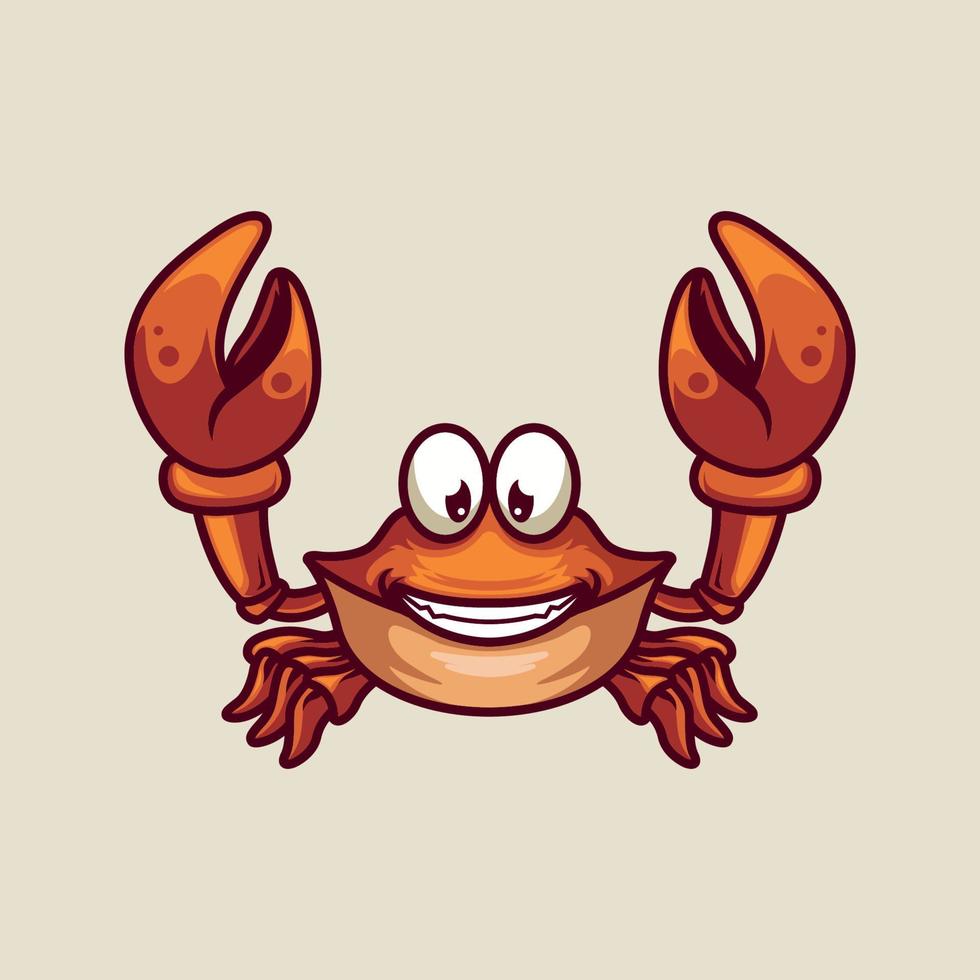 smiley krab mascotte vector illustratie