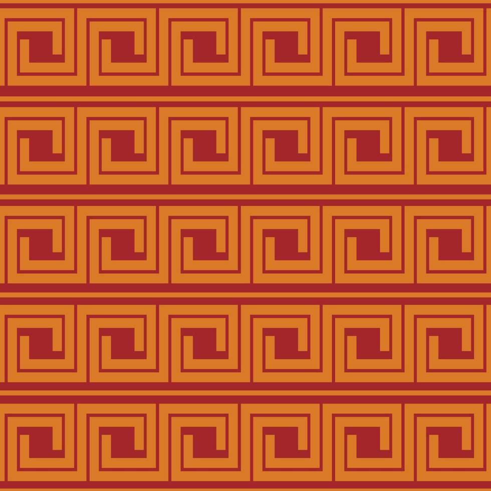 naadloos patroon plein Chinese meetkundig motief in goud en rood kleur achtergrond vector illustraties eps10