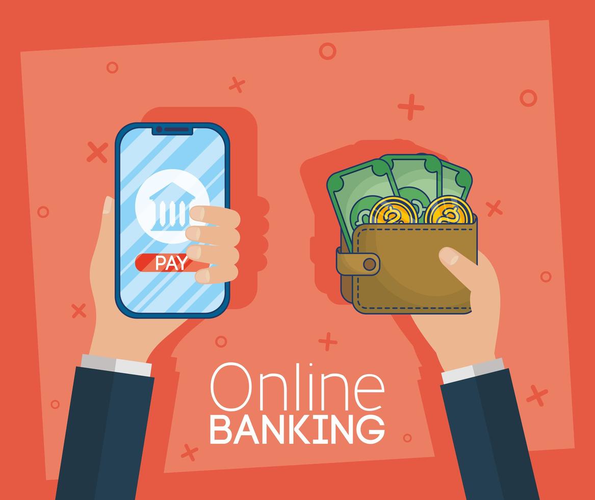 technologie voor online bankieren met smartphone vector
