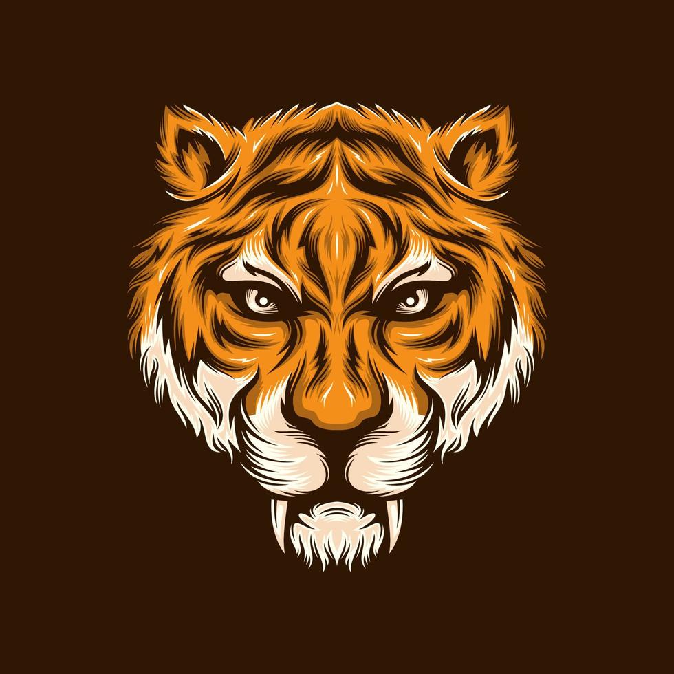tijger mascotte logo ontwerp vector illustratie