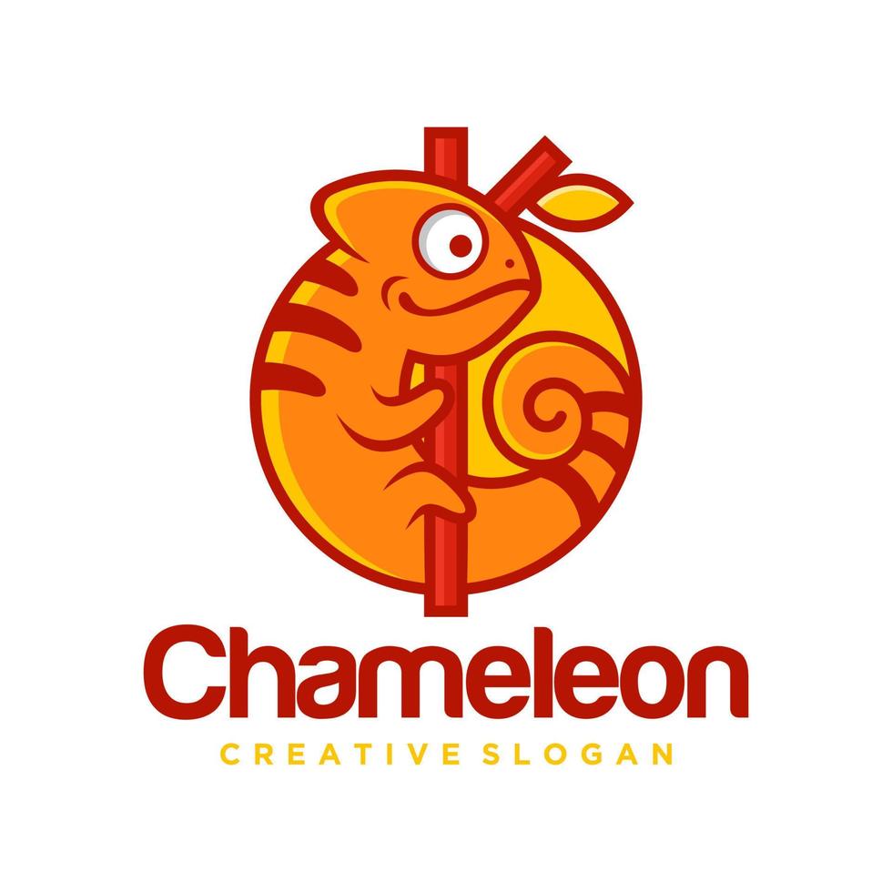 kameleon mascotte logo ontwerp vectorillustratie vector