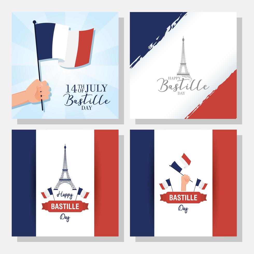 bastille dag viering banner set vector