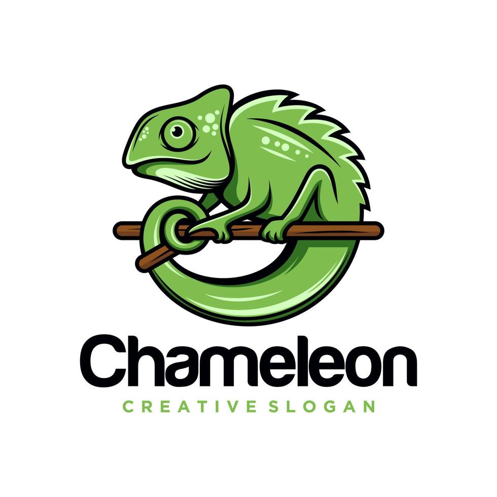 kameleon mascotte logo ontwerp vectorillustratie vector