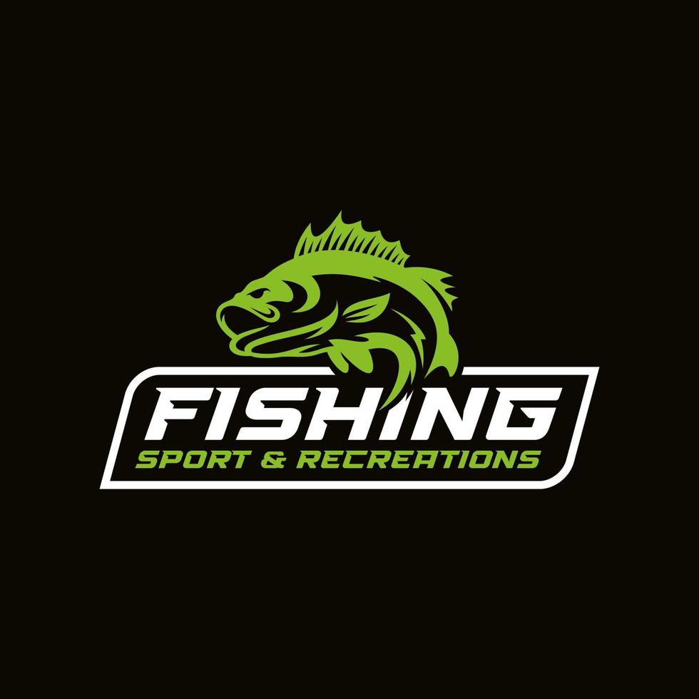 visvangst logo ontwerp sjabloon illustratie. sport visvangst logo vector
