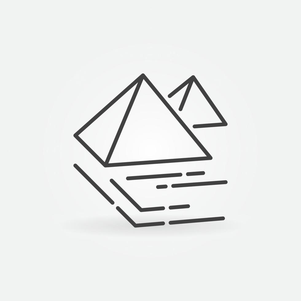Gizeh Egyptische piramides vector concept lineair icoon of teken