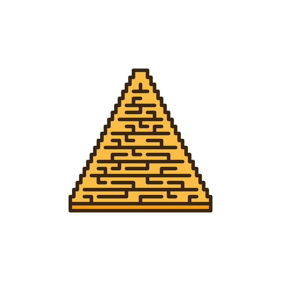 oud geel Egypte piramide vector concept gekleurde icoon