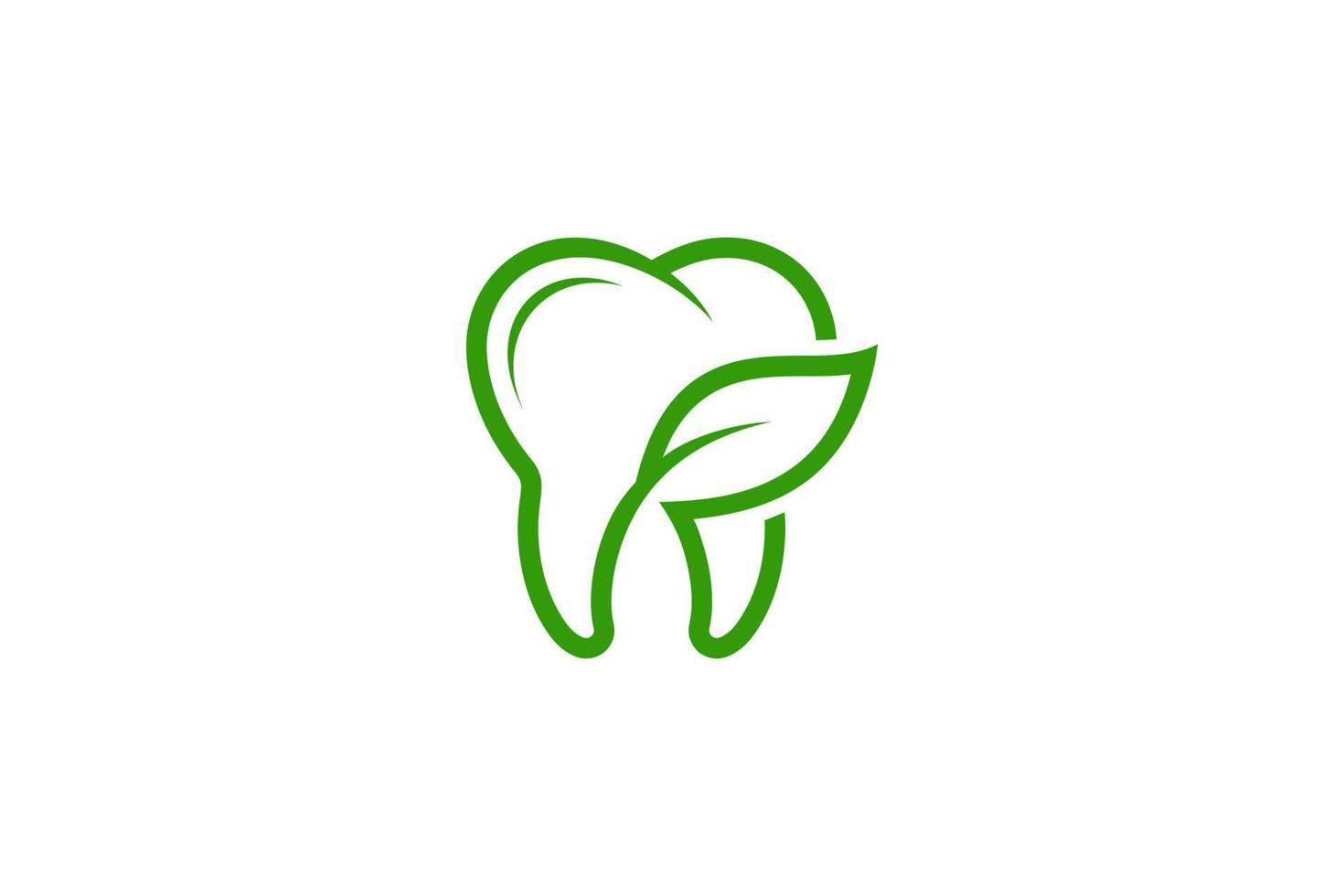 groen blad tandheelkundig tand logo vector