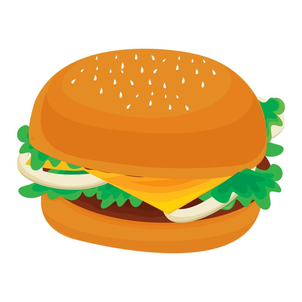 Hamburger belegd broodje met kaas. Fast food ontwerp element vector illustratie