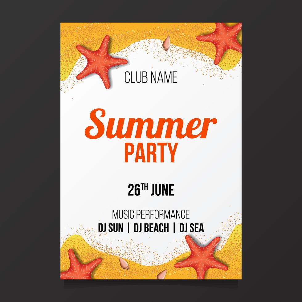 zomer beach party poster flyer banner ontwerpelement vector