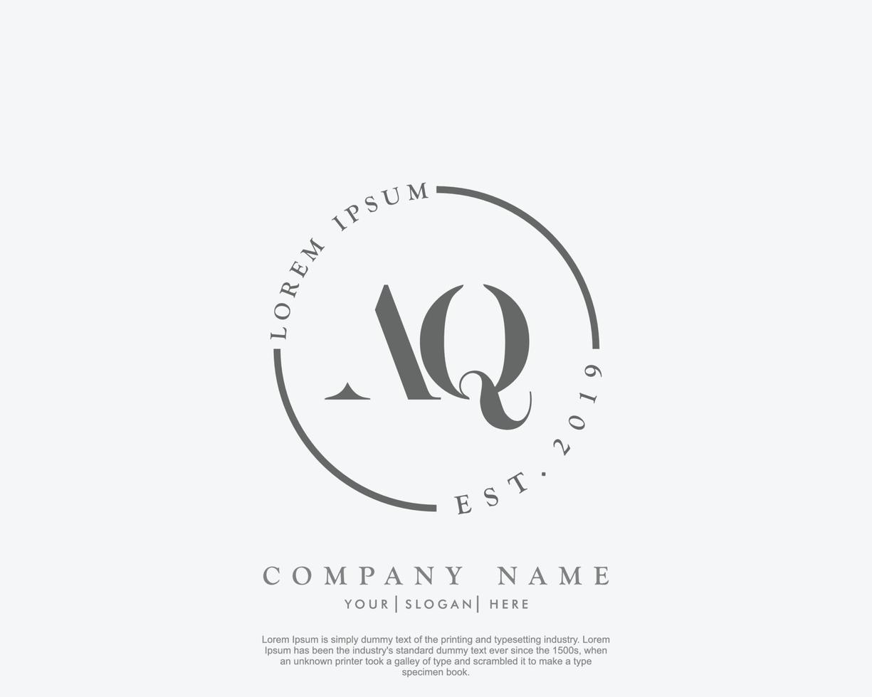 eerste brief aq vrouwelijk logo schoonheid monogram en elegant logo ontwerp, handschrift logo van eerste handtekening, bruiloft, mode, bloemen en botanisch met creatief sjabloon vector