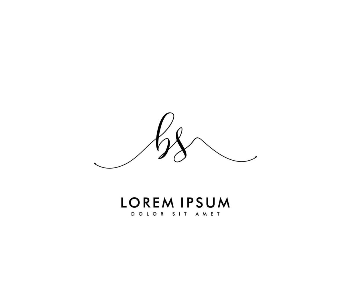 eerste bs vrouwelijk logo schoonheid monogram en elegant logo ontwerp, handschrift logo van eerste handtekening, bruiloft, mode, bloemen en botanisch met creatief sjabloon vector