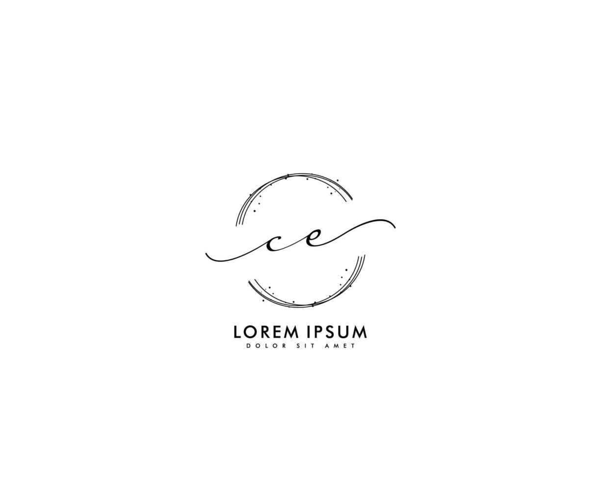 eerste ce vrouwelijk logo schoonheid monogram en elegant logo ontwerp, handschrift logo van eerste handtekening, bruiloft, mode, bloemen en botanisch met creatief sjabloon vector