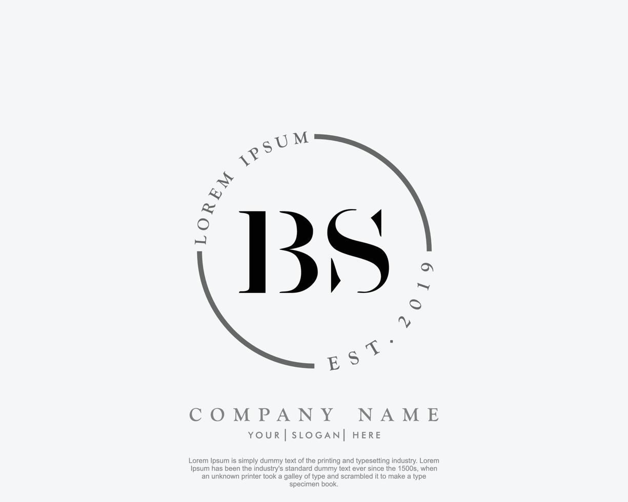 eerste bs vrouwelijk logo schoonheid monogram en elegant logo ontwerp, handschrift logo van eerste handtekening, bruiloft, mode, bloemen en botanisch met creatief sjabloon vector