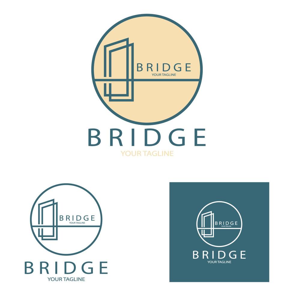 brug logo vector pictogram illustratie ontwerpsjabloon