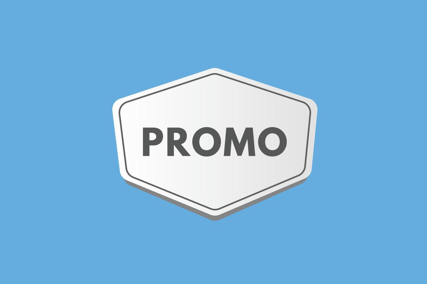 promo tekst knop. promo teken icoon etiket sticker web toetsen vector