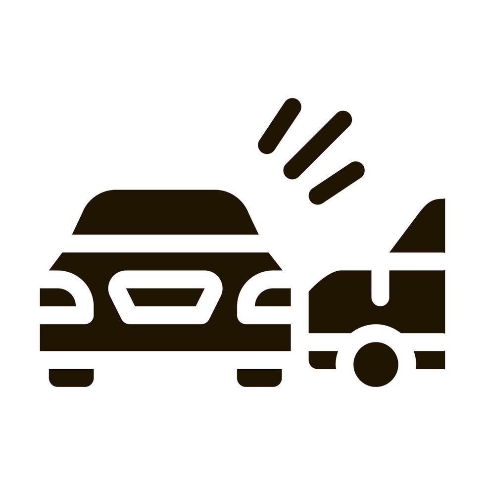 botsing van twee auto's icoon vector glyph illustratie