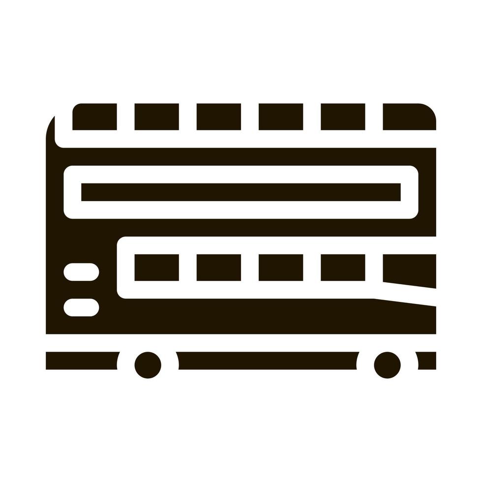 dubbele decker bezienswaardigheden bekijken bus icoon vector glyph illustratie