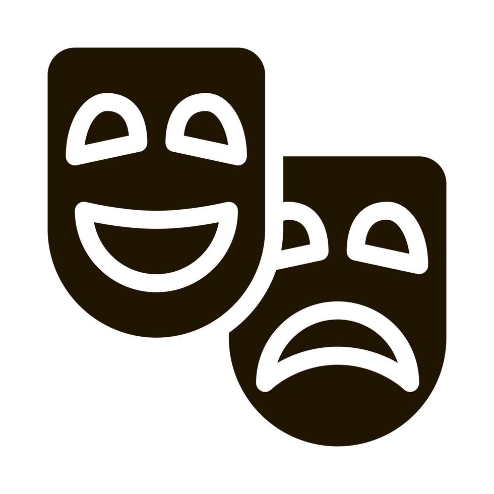 masker mensen emoties vector glyph illustratie