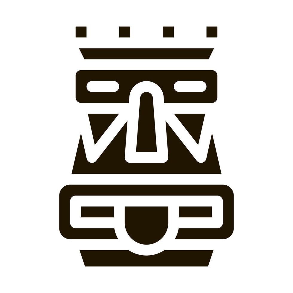 aztec totem icoon vector glyph illustratie
