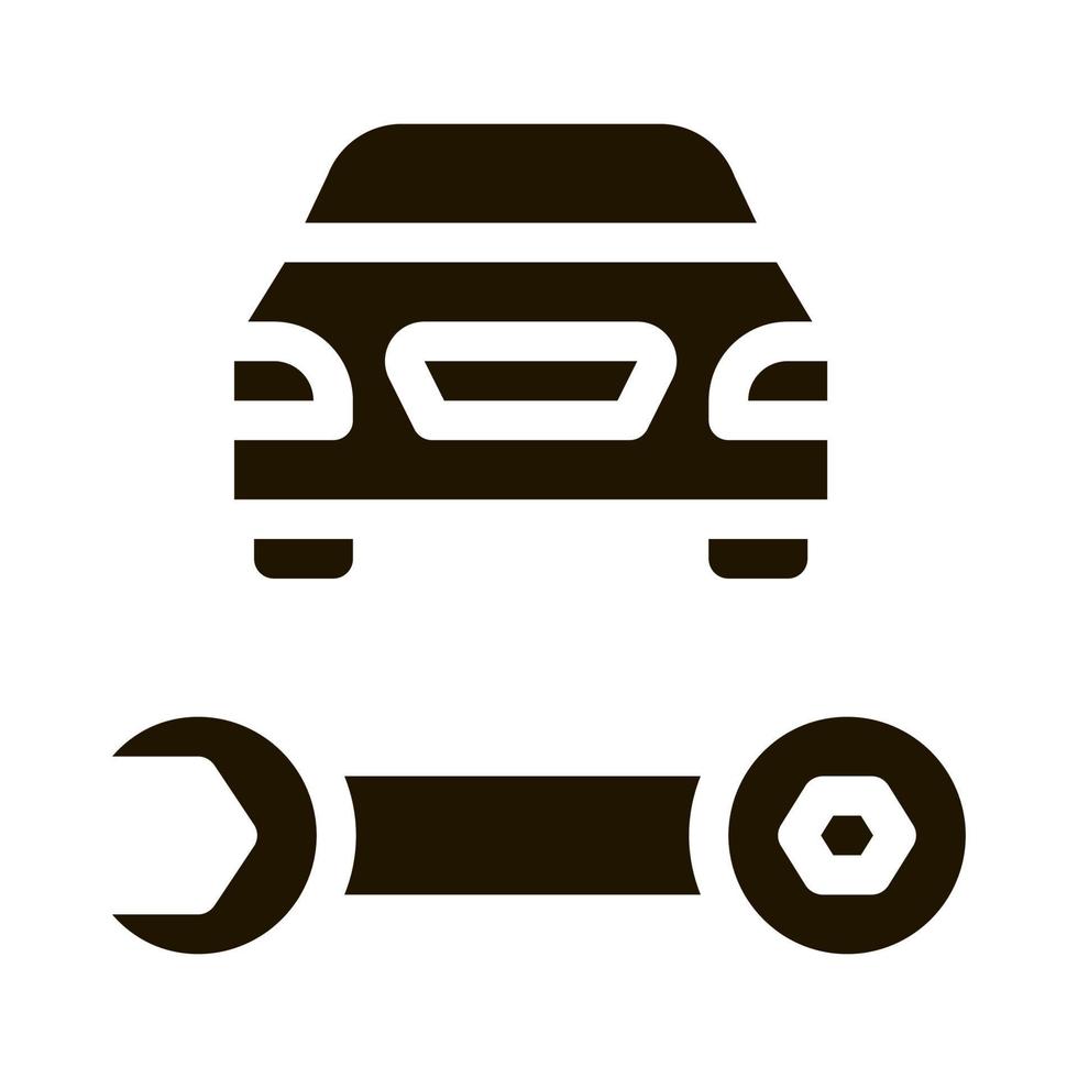 auto reparatie moersleutel icoon vector glyph illustratie