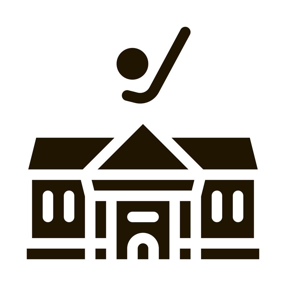 golf club huis icoon vector glyph illustratie