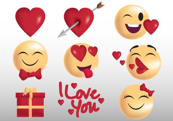 Valentine Emoji en Sticker vector