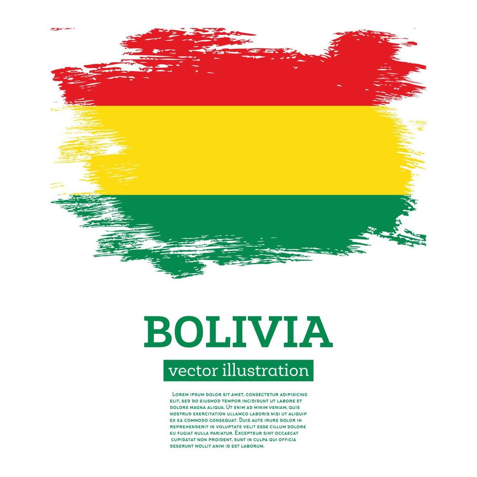 Bolivia vlag met borstel slagen. onafhankelijkheid dag. vector