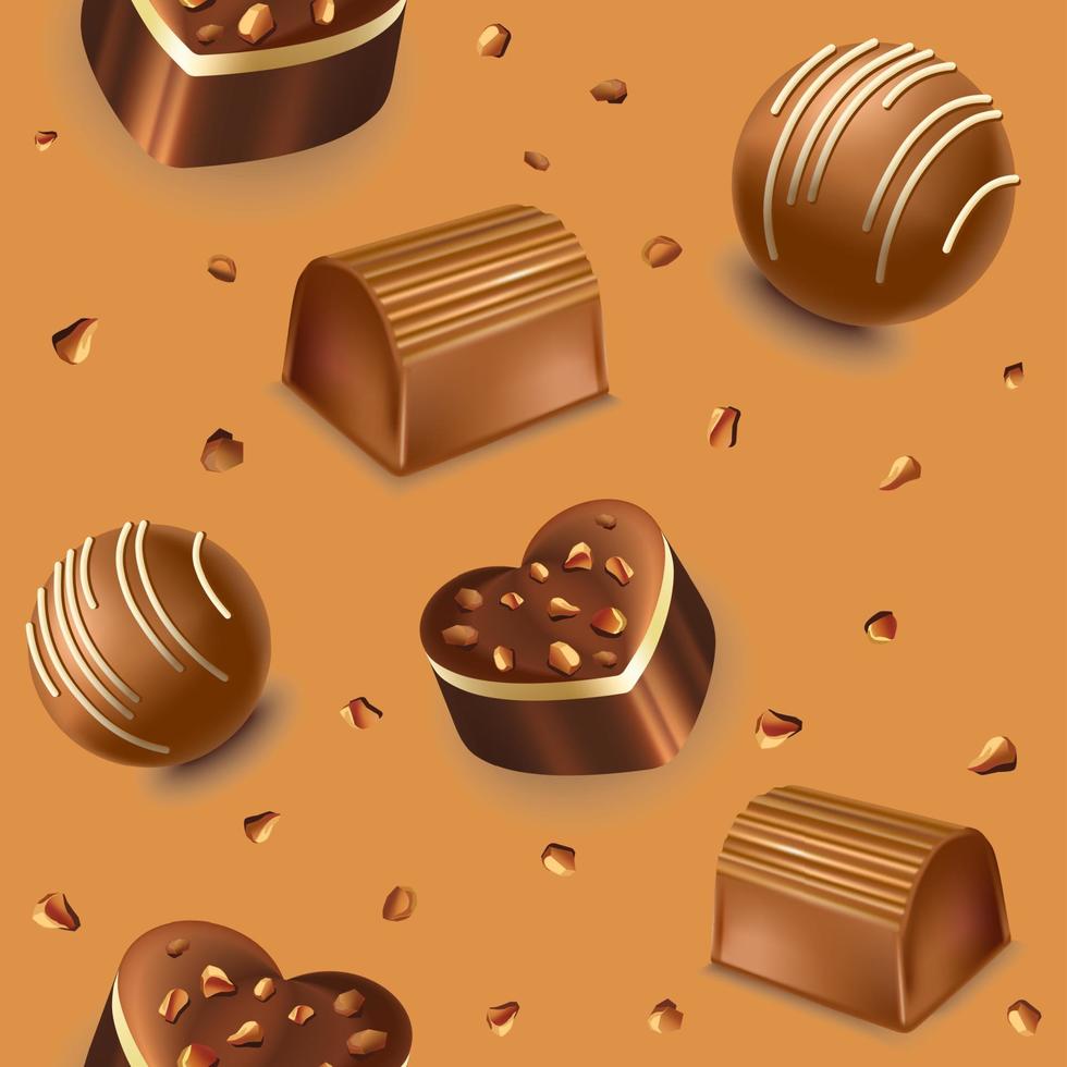 toetje en snoepgoed, chocola snoepjes met room vector