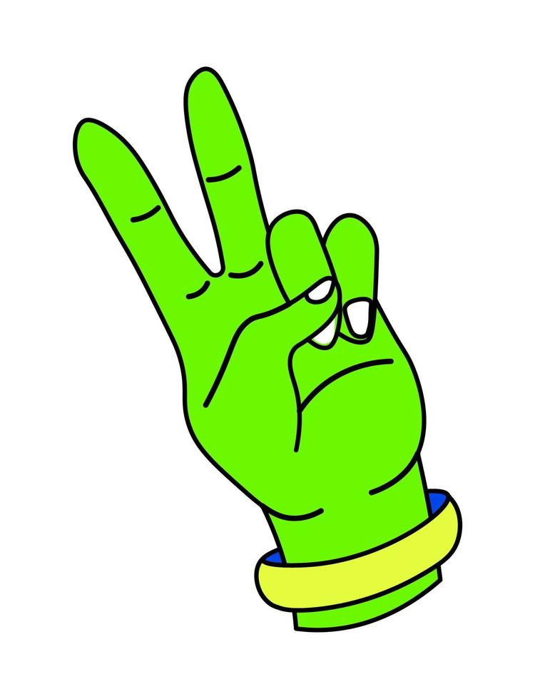 hand- gebaar tonen vrede of zege teken vector
