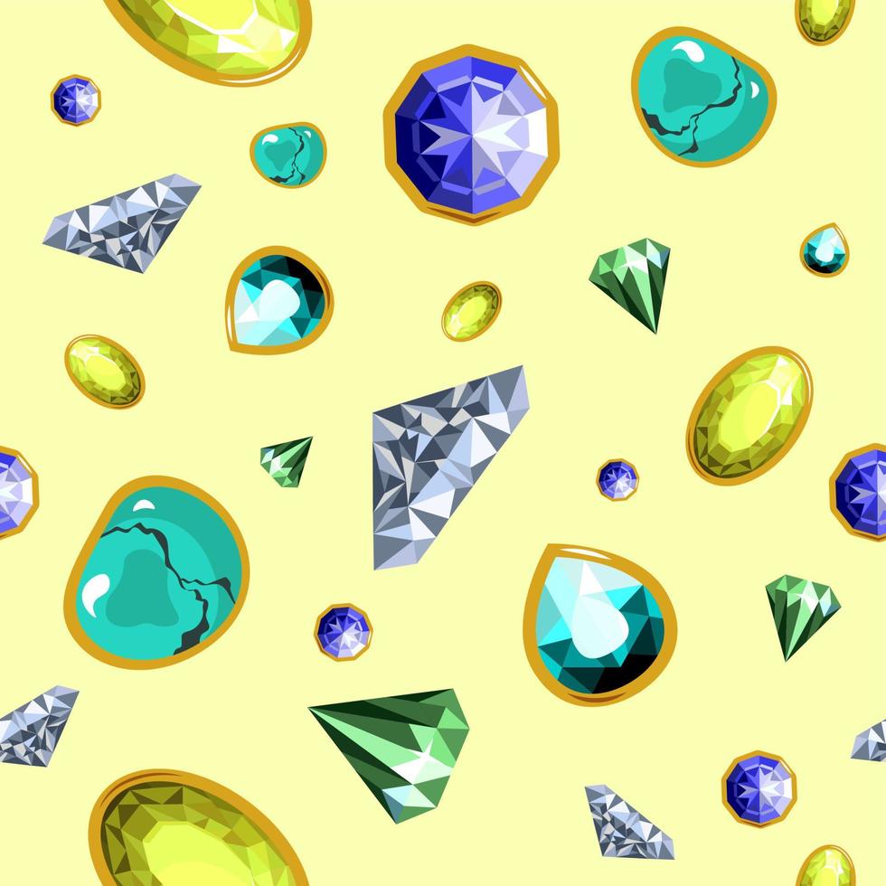 kostbaar stenen en edelstenen, briljanten patronen vector