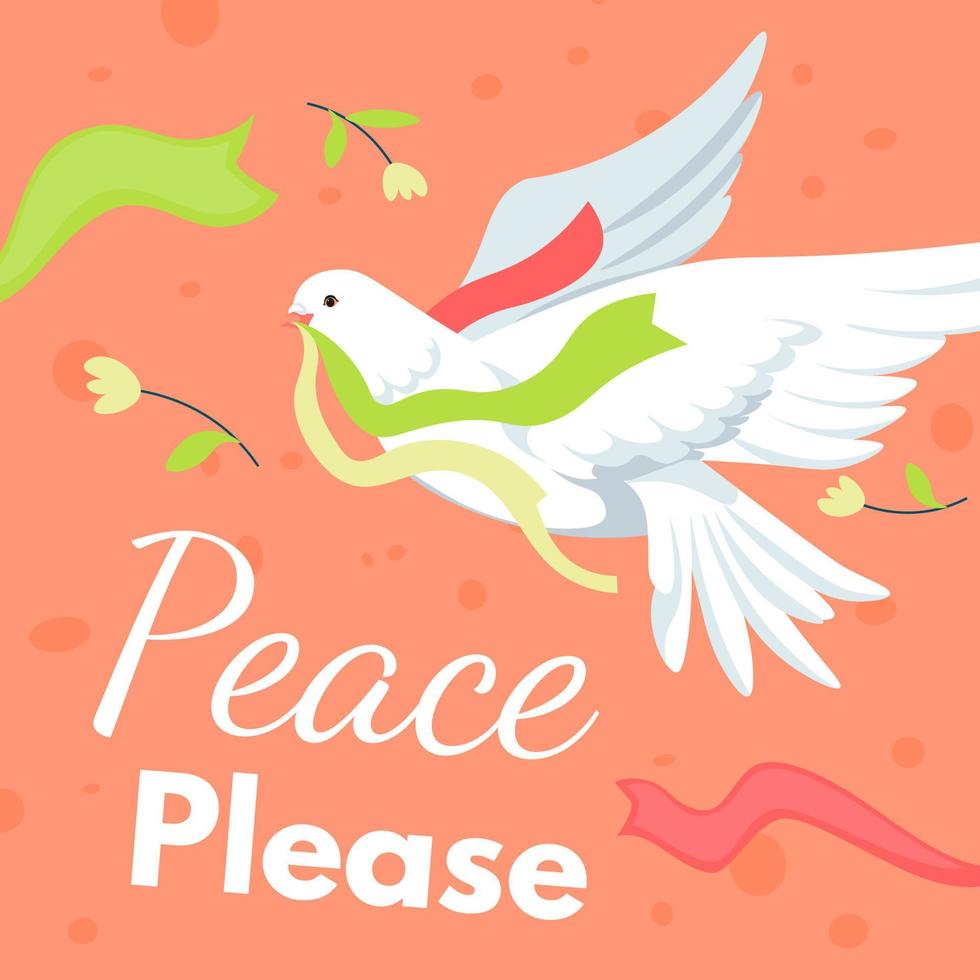 vrede alsjeblieft, duif draag- linten en Afdeling vector