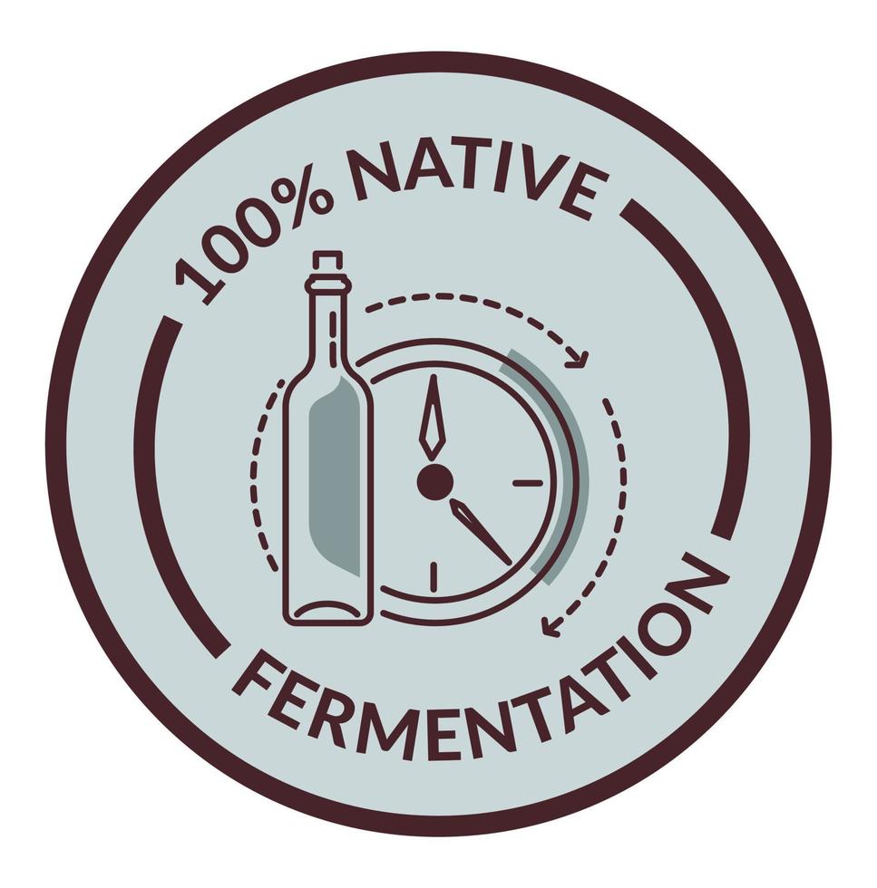 inheems fermentatie, wijn productie etiket sticker vector