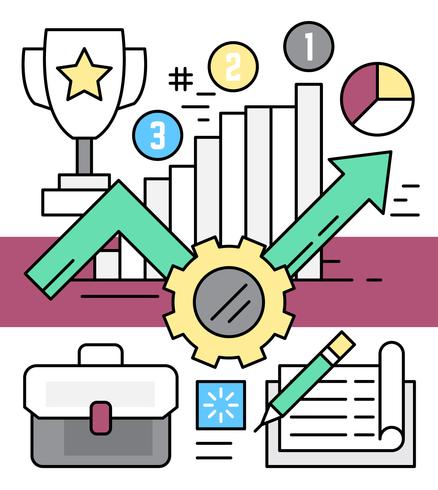 Statistieken over bedrijfsgroei vector