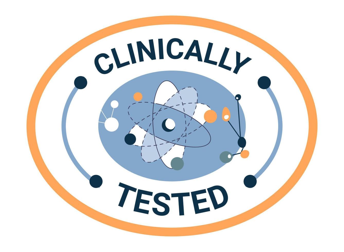 klinisch getest, Product etiket of embleem vector