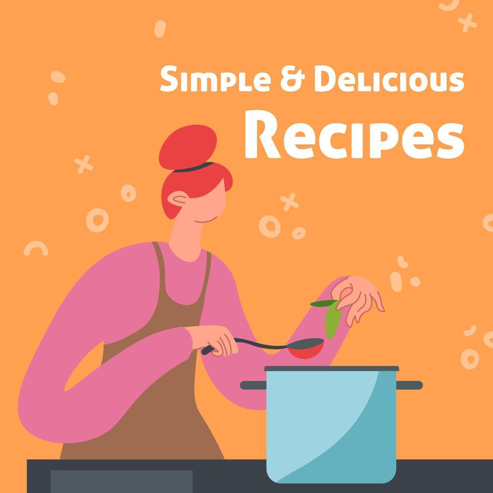 gemakkelijk heerlijk recepten voor Koken Bij huizen vector