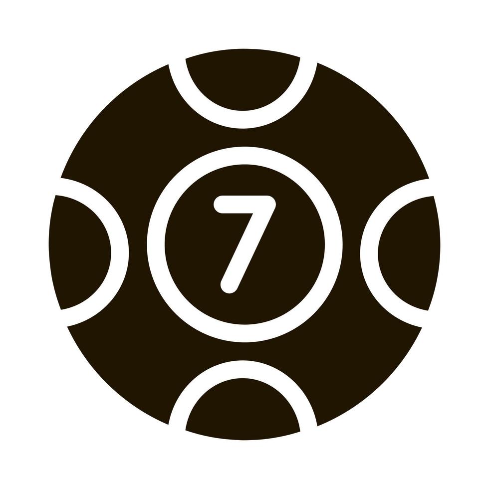 bal met aantal icoon vector glyph illustratie